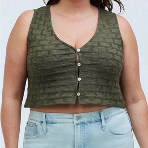 Madewell basket weave cropped vest
